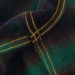 Ultra Heavy Flannel Ombré Check Work Shirt - Green -Denim Clothing-Iron Heart International IHSH 379 GRN 13