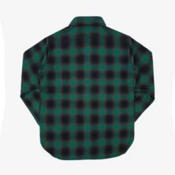 Ultra Heavy Flannel Ombré Check Work Shirt - Green -Denim Clothing-Iron Heart International IHSH 379 GRN 4