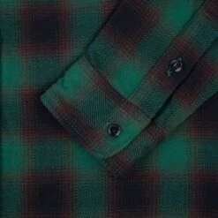 Ultra Heavy Flannel Ombré Check Work Shirt - Green -Denim Clothing-Iron Heart International IHSH 379 GRN 9