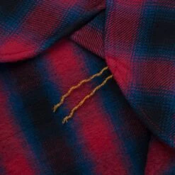 Ultra Heavy Flannel Ombré Check Work Shirt - Red -Denim Clothing-Iron Heart International IHSH 379 RED 10