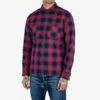 Ultra Heavy Flannel Ombré Check Work Shirt - Red -Denim Clothing-Iron Heart International IHSH 379 RED