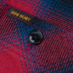 Ultra Heavy Flannel Ombré Check Work Shirt - Red -Denim Clothing-Iron Heart International IHSH 379 RED 9