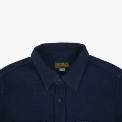 12oz Dobby Cloth Work Shirt - Indigo -Denim Clothing-Iron Heart International IHSH 380 IND 5