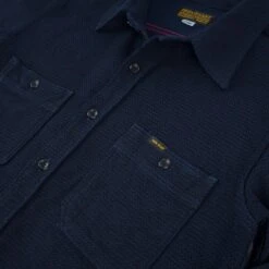 12oz Dobby Cloth Work Shirt - Indigo -Denim Clothing-Iron Heart International IHSH 380 IND 7