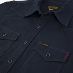 9oz Military Serge CPO Shirt - Black 25 9oz Military Serge CPO Shirt - Black -Denim Clothing-Iron Heart International IHSH 381 BLK 7