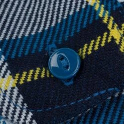 9oz Selvedge American Check Work Shirt - Blue -Denim Clothing-Iron Heart International IHSH 382 BLU 10