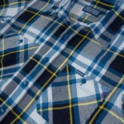 9oz Selvedge American Check Work Shirt - Blue -Denim Clothing-Iron Heart International IHSH 382 BLU 8
