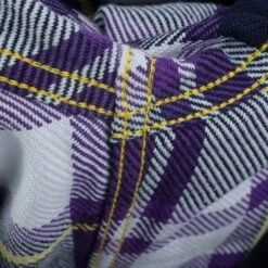 9oz Selvedge American Check Work Shirt - Purple -Denim Clothing-Iron Heart International IHSH 382 PUR 13