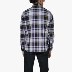 9oz Selvedge American Check Work Shirt - Purple -Denim Clothing-Iron Heart International IHSH 382 PUR 2