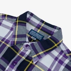 9oz Selvedge American Check Work Shirt - Purple -Denim Clothing-Iron Heart International IHSH 382 PUR 5