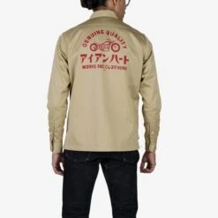 9oz T/C Mechanic Shirt - Beige -Denim Clothing-Iron Heart International IHSH 383 BEI 2
