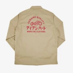 9oz T/C Mechanic Shirt - Beige -Denim Clothing-Iron Heart International IHSH 383 BEI 4