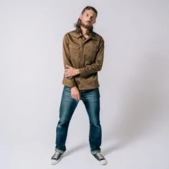 9oz T/C Mechanic Shirt - Brown -Denim Clothing-Iron Heart International IHSH 383 BRN 3