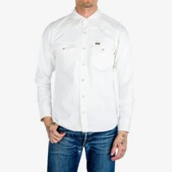 13.5oz Denim Western Shirt - White
