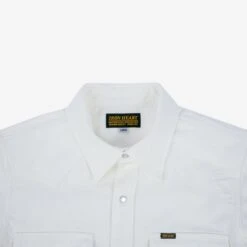 13.5oz Denim Western Shirt - White -Denim Clothing-Iron Heart International IHSH 384 WHT 6