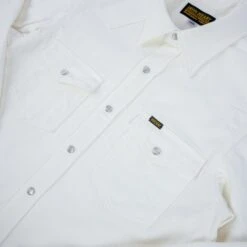 13.5oz Denim Western Shirt - White -Denim Clothing-Iron Heart International IHSH 384 WHT 7