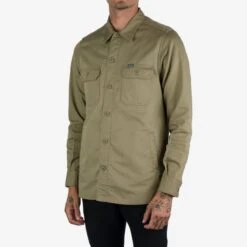 9oz Herringbone Military Shirt - Beige