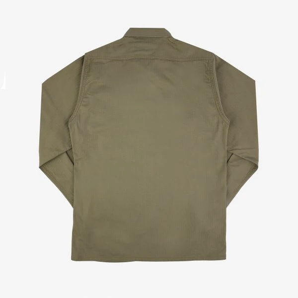 9oz Herringbone Military Shirt - Beige 6 9oz Herringbone Military Shirt - Beige - Image 4