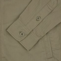9oz Herringbone Military Shirt - Beige 23 9oz Herringbone Military Shirt - Beige -Denim Clothing-Iron Heart International IHSH 385 BEI 8