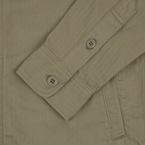 9oz Herringbone Military Shirt - Beige 11 9oz Herringbone Military Shirt - Beige - Image 9