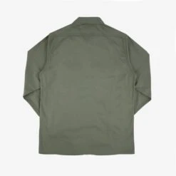 9oz Herringbone Military Shirt - Olive Drab Green -Denim Clothing-Iron Heart International IHSH 385 ODG 3