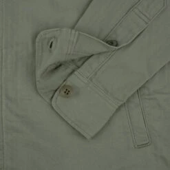 9oz Herringbone Military Shirt - Olive Drab Green -Denim Clothing-Iron Heart International IHSH 385 ODG 8