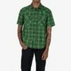 5oz Selvedge Short Sleeved Western Shirt - Green Vintage Check -Denim Clothing-Iron Heart International IHSH 386 GRN