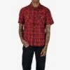 5oz Selvedge Short Sleeved Western Shirt - Red Vintage Check 2 5oz Selvedge Short Sleeved Western Shirt - Red Vintage Check -Denim Clothing-Iron Heart International IHSH 386 RED