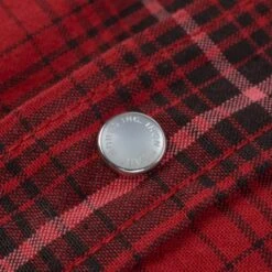 5oz Selvedge Short Sleeved Western Shirt - Red Vintage Check 21 5oz Selvedge Short Sleeved Western Shirt - Red Vintage Check -Denim Clothing-Iron Heart International IHSH 386 RED 8