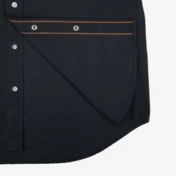 7oz Fatigue Cloth Short Sleeved Western Shirt - Black -Denim Clothing-Iron Heart International IHSH 387 BLK 9