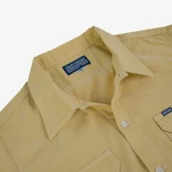 4oz Selvedge Short Sleeved Summer Shirt - Yellow -Denim Clothing-Iron Heart International IHSH 388 YEL 6