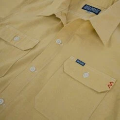 4oz Selvedge Short Sleeved Summer Shirt - Yellow -Denim Clothing-Iron Heart International IHSH 388 YEL 7