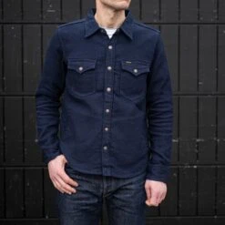 12oz Dobby Cloth CPO Shirt - Indigo -Denim Clothing-Iron Heart International IHSH 389 IND 2