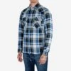 9oz Selvedge American Check Western Shirt - Blue -Denim Clothing-Iron Heart International IHSH 390 BLU