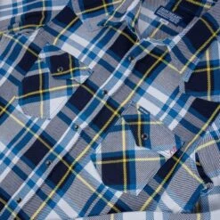 9oz Selvedge American Check Western Shirt - Blue -Denim Clothing-Iron Heart International IHSH 390 BLU 13