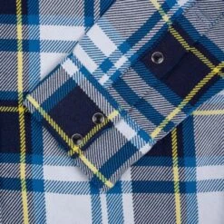 9oz Selvedge American Check Western Shirt - Blue -Denim Clothing-Iron Heart International IHSH 390 BLU 8