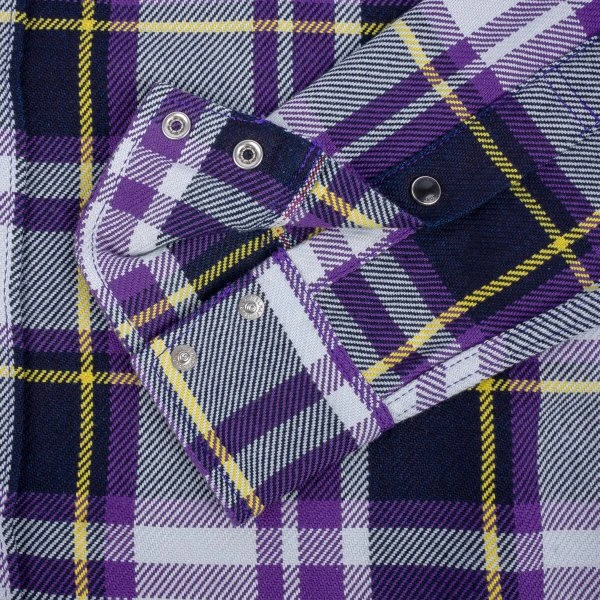 9oz Selvedge American Check Western Shirt - Purple 13 9oz Selvedge American Check Western Shirt - Purple - Image 11