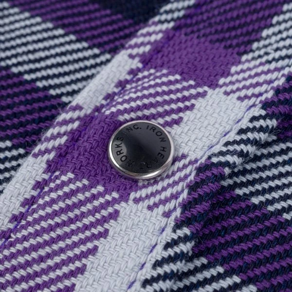 9oz Selvedge American Check Western Shirt - Purple 14 9oz Selvedge American Check Western Shirt - Purple - Image 12
