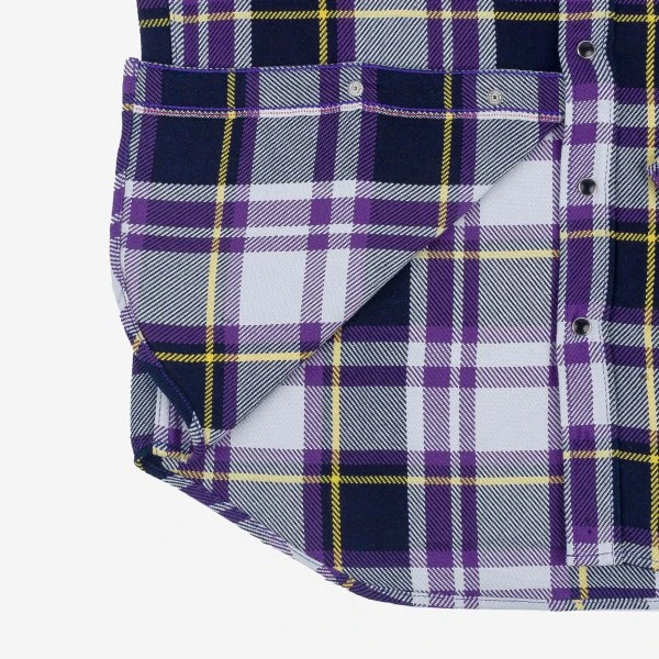 9oz Selvedge American Check Western Shirt - Purple 15 9oz Selvedge American Check Western Shirt - Purple - Image 13
