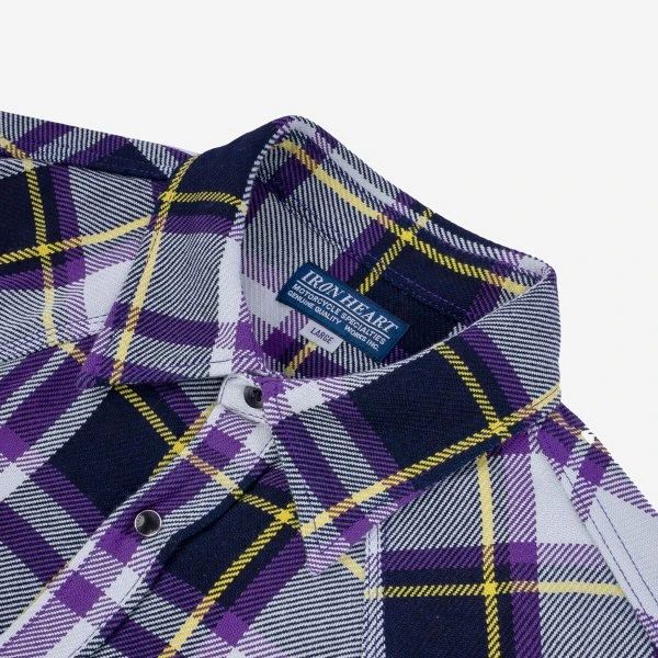 9oz Selvedge American Check Western Shirt - Purple 8 9oz Selvedge American Check Western Shirt - Purple - Image 6