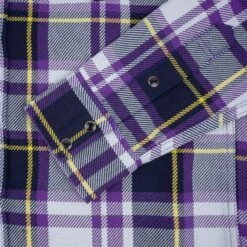 9oz Selvedge American Check Western Shirt - Purple 25 9oz Selvedge American Check Western Shirt - Purple -Denim Clothing-Iron Heart International IHSH 390 PUR 9