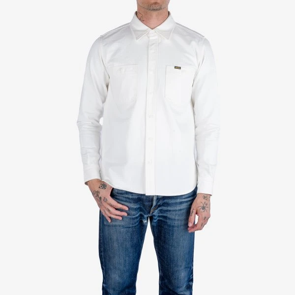 13.5oz Denim Work Shirt - White 4 13.5oz Denim Work Shirt - White - Image 2