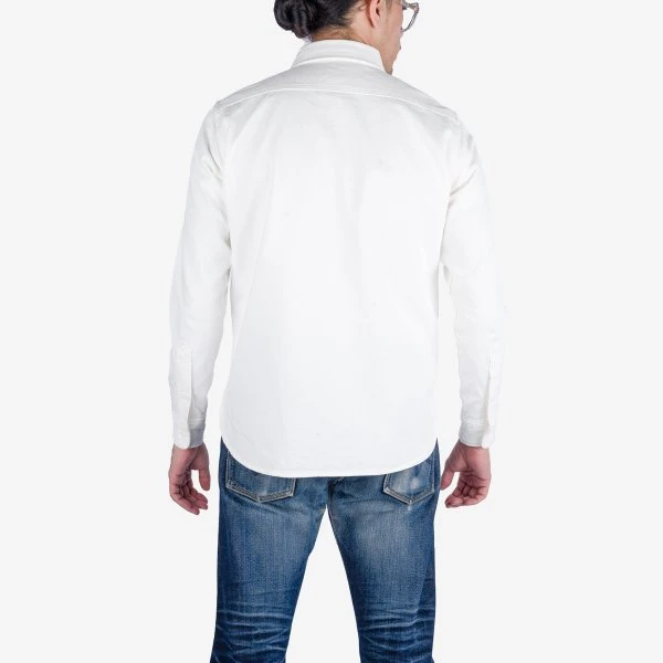 13.5oz Denim Work Shirt - White 5 13.5oz Denim Work Shirt - White - Image 3