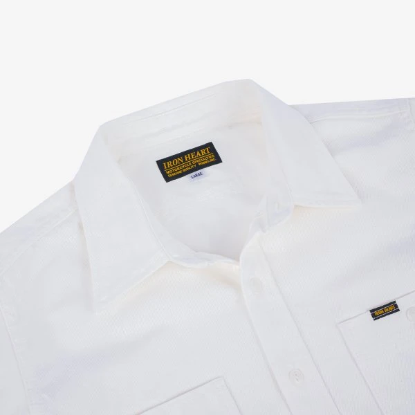 13.5oz Denim Work Shirt - White 10 13.5oz Denim Work Shirt - White - Image 8