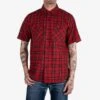 5oz Selvedge Short Sleeved Work Shirt - Red Vintage Check 2 5oz Selvedge Short Sleeved Work Shirt - Red Vintage Check -Denim Clothing-Iron Heart International IHSH 392 RED