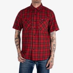 5oz Selvedge Short Sleeved Work Shirt - Red Vintage Check