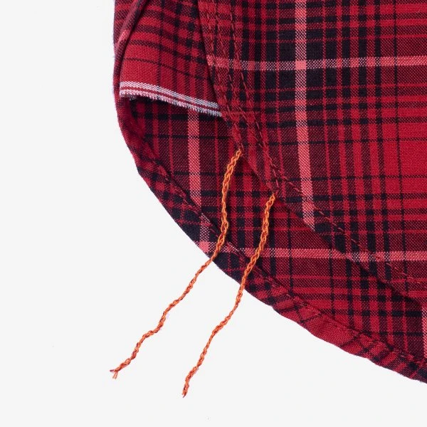 5oz Selvedge Short Sleeved Work Shirt - Red Vintage Check 10 5oz Selvedge Short Sleeved Work Shirt - Red Vintage Check - Image 8