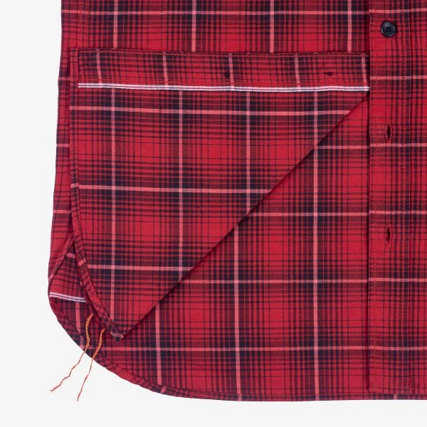 5oz Selvedge Short Sleeved Work Shirt - Red Vintage Check 11 5oz Selvedge Short Sleeved Work Shirt - Red Vintage Check - Image 9