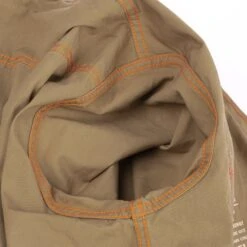 7oz Fatigue Cloth Short Sleeved Work Shirt - Khaki -Denim Clothing-Iron Heart International IHSH 393 KHA 11