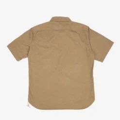 7oz Fatigue Cloth Short Sleeved Work Shirt - Khaki -Denim Clothing-Iron Heart International IHSH 393 KHA 3